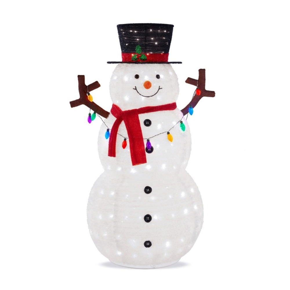 Best Choice Products Lighted Pop-Up Snowman Decoration LED Lights